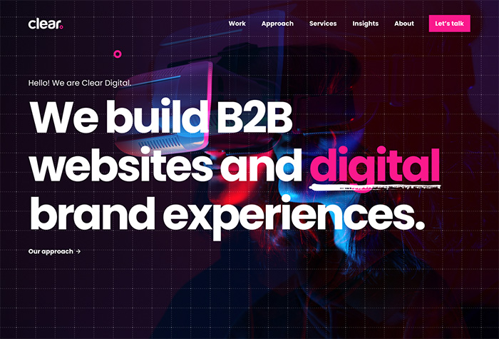 Clear Digital's homepage banner