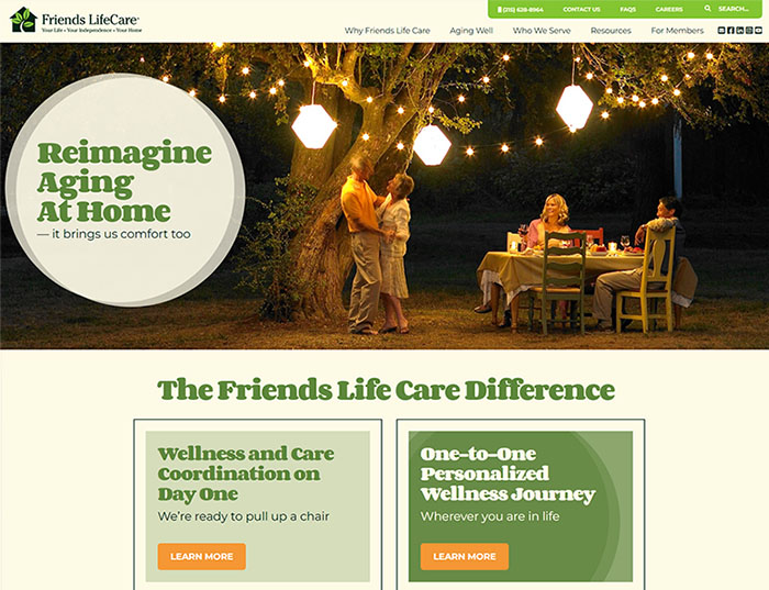 Homepage for Friends Life Care