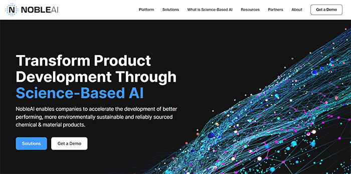 Noble AI's homepage banner