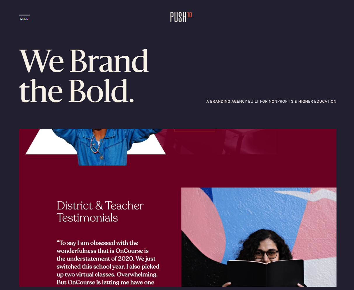 Push10's homepage banner