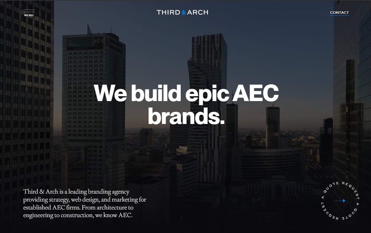 Third and Arch's homepage banner